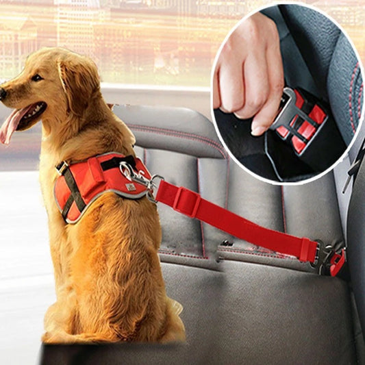 Adjustable Pet Cat Dog Car Seat Belt Pet Seat Vehicle Dog Harness Lead Clip Safety Lever