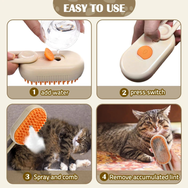 Steam Brush Cat Brush Cats Vaporizer Pet Hair Brush